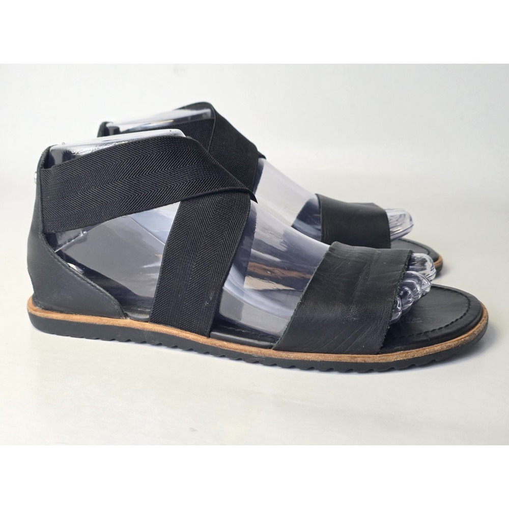 Sorel Ella II Women's Sandals Size 7 Black Leather Ankle Strap Shoes 1787541010 - Picture 4 of 12
